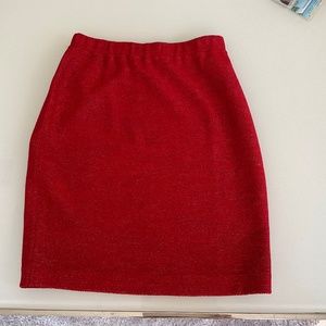 St John Red knit skirt